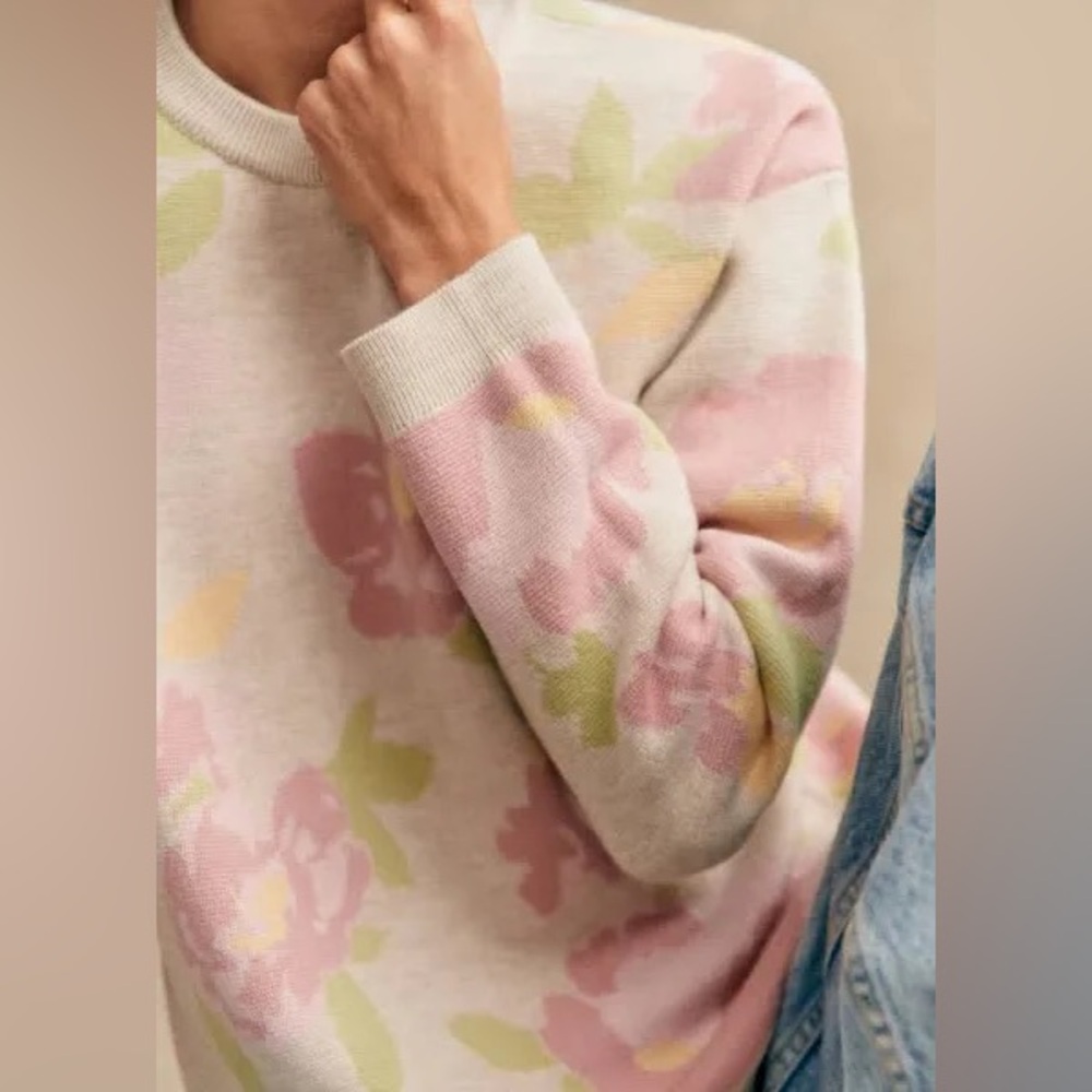 SÉZANE Béatrice Jumper In Pastel Flowers Jacquard - Picture 6 of 6